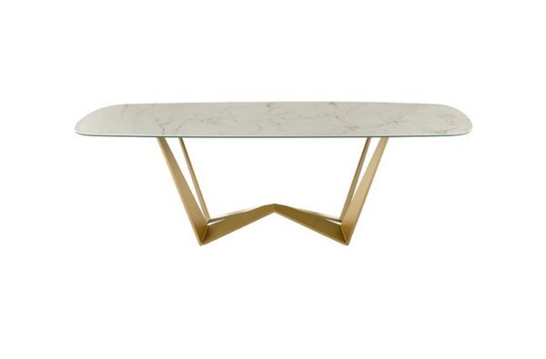 Moderner Esstisch Reverse 9 aus Holz und Metall von Tonin Casa.