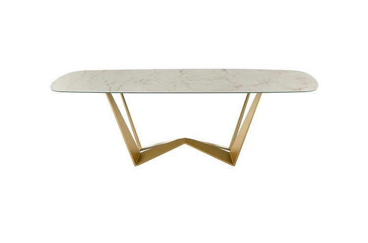 Moderner Esstisch Reverse 9 aus Holz und Metall von Tonin Casa.