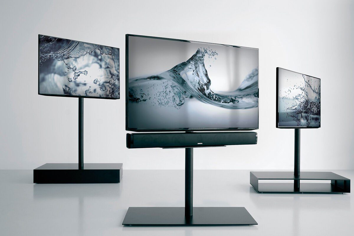 Flexible TV-Wandhalterung mit 360° Drehfunktion für perfekte Bildschirmausrichtung aus jedem Blickwinkel.
