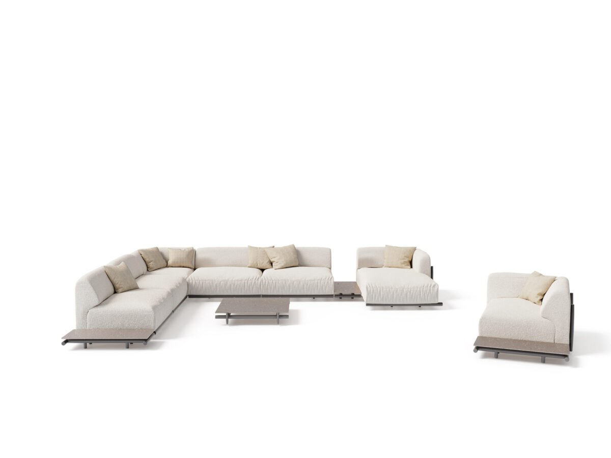 Elegantes Unopiù Davos Outdoor-Sofa in modernem Design für Terrasse und Garten.