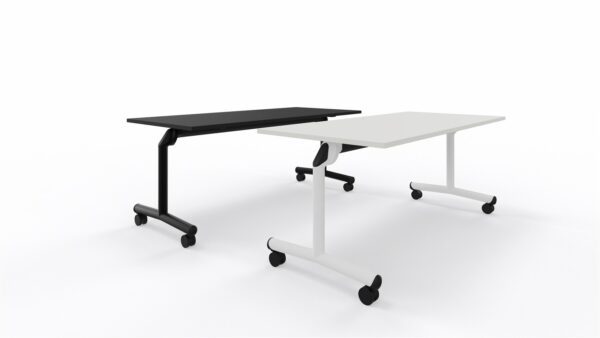 Mobiler Klapptisch Wini Twister mit flexibler Tischplatte für vielseitige Nutzung im Büro.