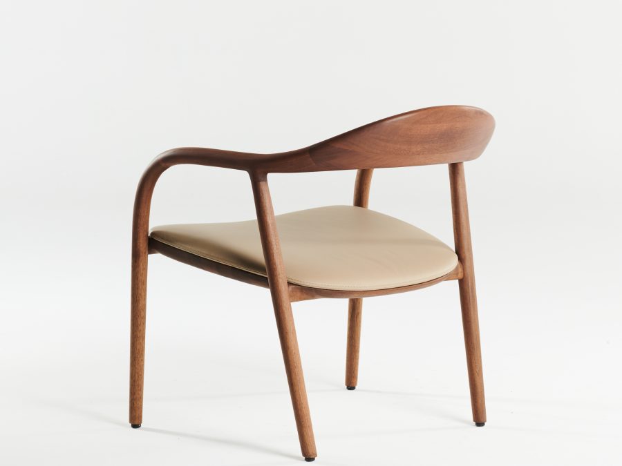 Neva Easy chair, walnut, A03, in leather 3