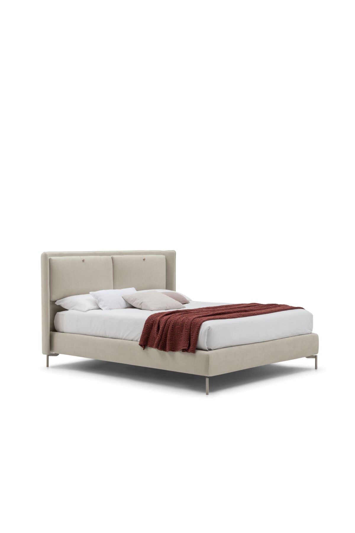 Modernes Bolzan Kate Polsterbett mit elegantem Kopfteil für stilvolle Schlafzimmer.