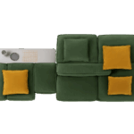 Modernes Bonaldo Peanut Sofa mit geschwungener Erdnussform und elegantem Design.