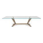 Eleganter Planer Esstisch mit Glasplatte und modernem Design von Cattelan Italia.
