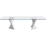Eleganter Plisset Esstisch von Cattelan Italia mit moderner Tischplatte und skulpturalem Gestell.