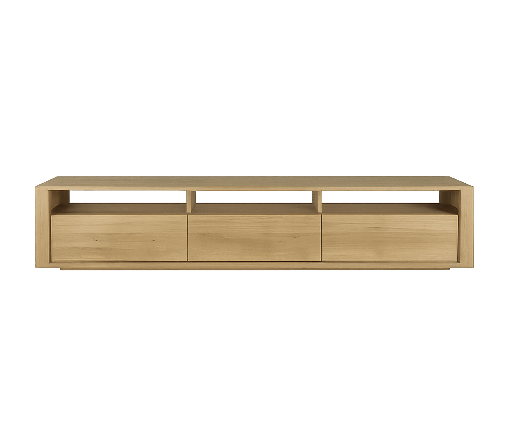 Elegante Ethnicraft Shadow Kommode aus Eiche mit drei praktischen Schubladen für modernes Wohnen.