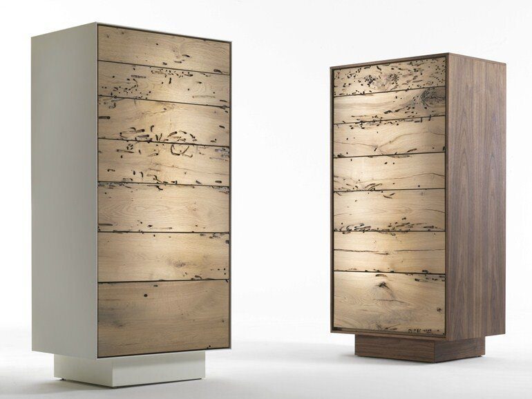 Elegante Rialto Kommode aus Massivholz von Riva 1920 mit drei Schubladen.