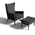 Eleganter De Padova Wingback Ohrensessel mit hoher Rückenlehne in zeitlosem Design.