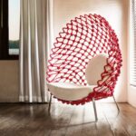 Eleganter Dragnet Designer-Sessel von Kenneth Cobonpue mit organischem Flechtwerk-Design.