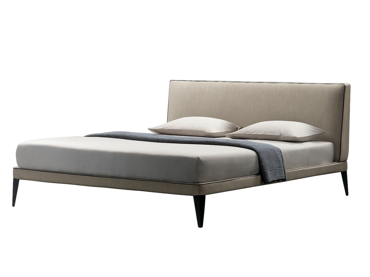 Modernes Polsterbett Megan von Bodema mit weichem Kopfteil für elegante Schlafräume.
