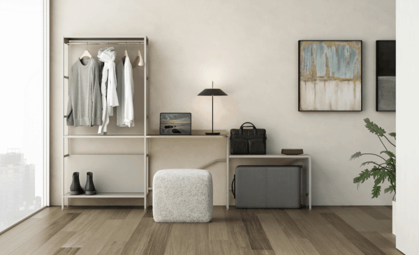 Elegantes Bralco Concerto 5 Homeoffice-Möbelsystem mit modernem Design für produktives Arbeiten.