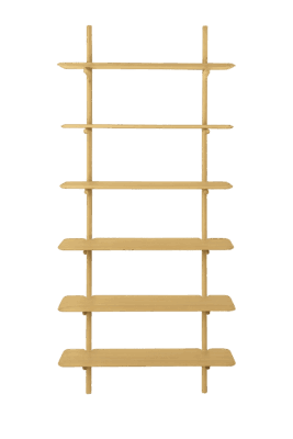 Ethnicraft Pi Wandregal aus massiver Eiche mit schwebender Optik für moderne Wandgestaltung.