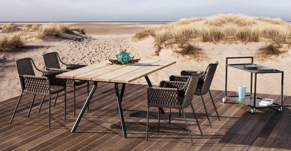 Fischer Möbel Teso Gartenstuhl und Tisch Set für Terrasse und Balkon