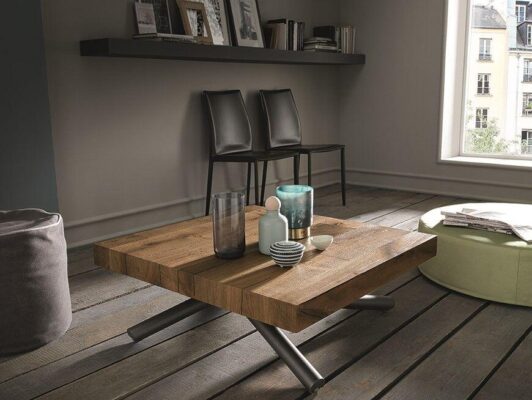 Höhenverstellbarer Designer-Couchtisch Levante 2 von Altacom mit moderner Optik.