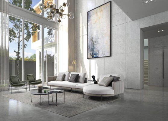 Kuscheliger Sofa-Poncho in modernem Design für gemütliche Abende auf der Couch.