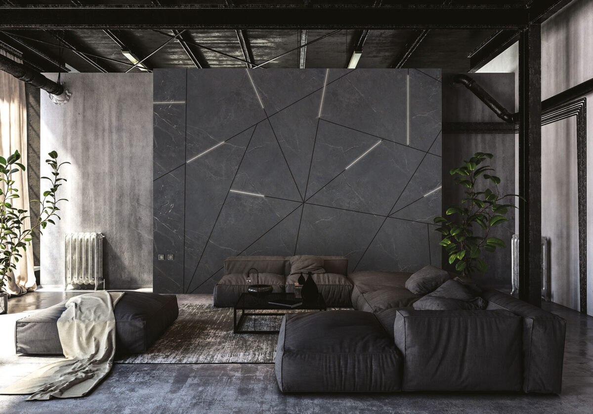 Elegante Lightlight Tapete mit modernem geometrischen Muster von Instabilelab für exklusive Wandgestaltung.