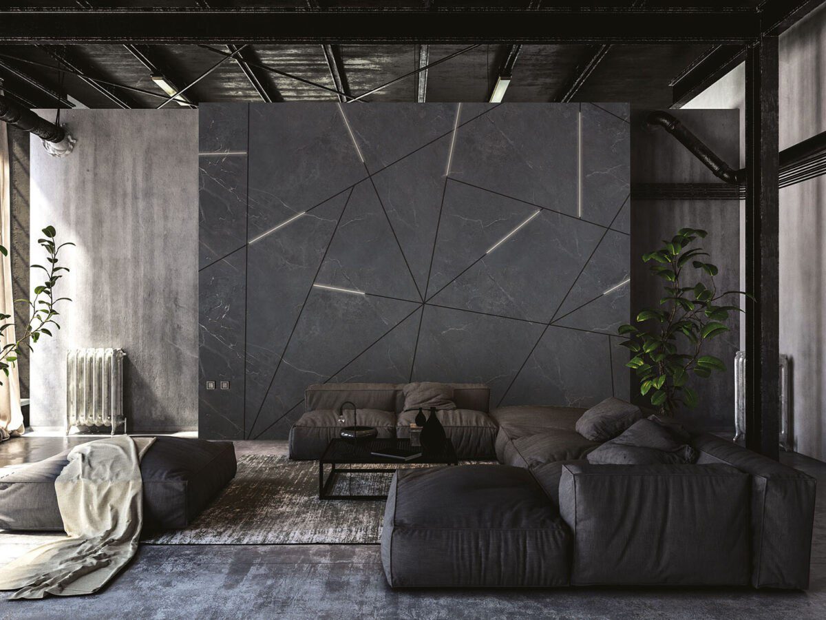 Elegante Lightlight Tapete mit modernem geometrischen Muster von Instabilelab für exklusive Wandgestaltung.