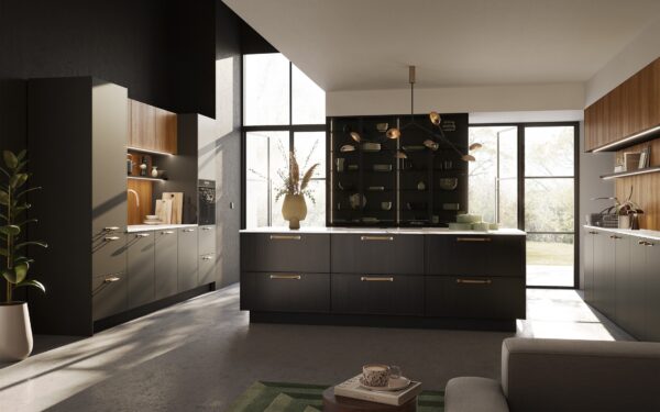 Moderne Rotpunkt Küche mit eleganten Fronten und hochwertiger Ausstattung in zeitlosem Design.