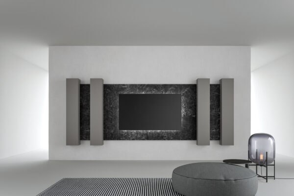 Moderne TV-Wand von Caccaro mit integriertem Stauraum für stilvolles Wohnambiente.
