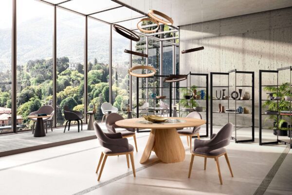 Moderner ausziehbarer Esstisch Veliero 5 von Ozzio in elegantem Design.