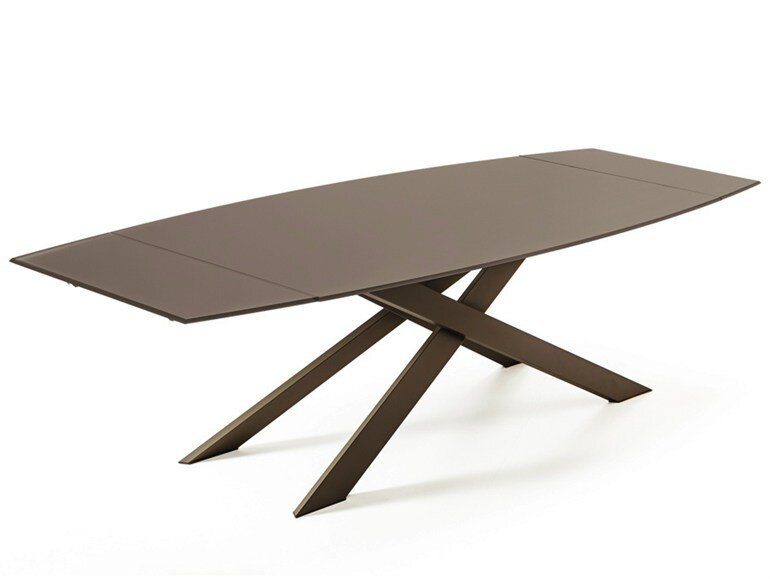 Moderner Cross Tisch von Sovet Italia mit elegantem Glasdesign für stilvolle Wohnräume