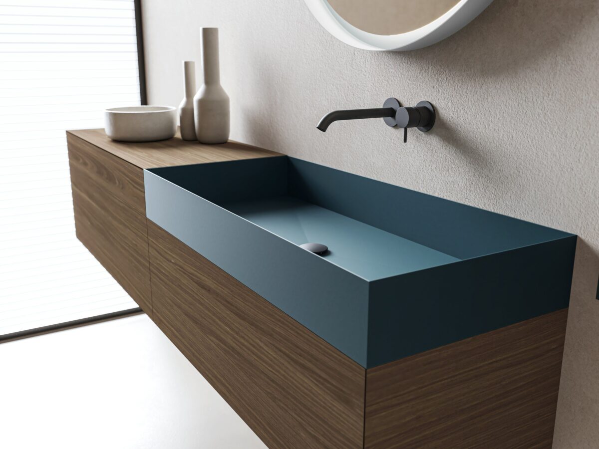 Moderner Moab80 Less 16 Waschtisch mit minimalistischem Design für stilvolle Badezimmer.