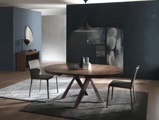 Moderner Ozzio Emisfero Esstisch aus Holz mit elegantem Design