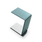 Moderner Swan Couchtisch aus transparentem Klarglas von Sovet Italia für elegante Wohnräume.