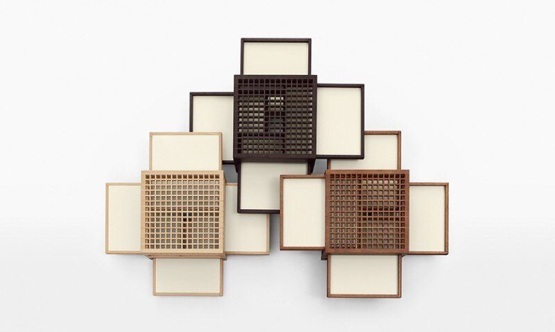 Moderner Tetra Couchtisch mit skulpturalem Design aus der Sculpture Jeux Kollektion.