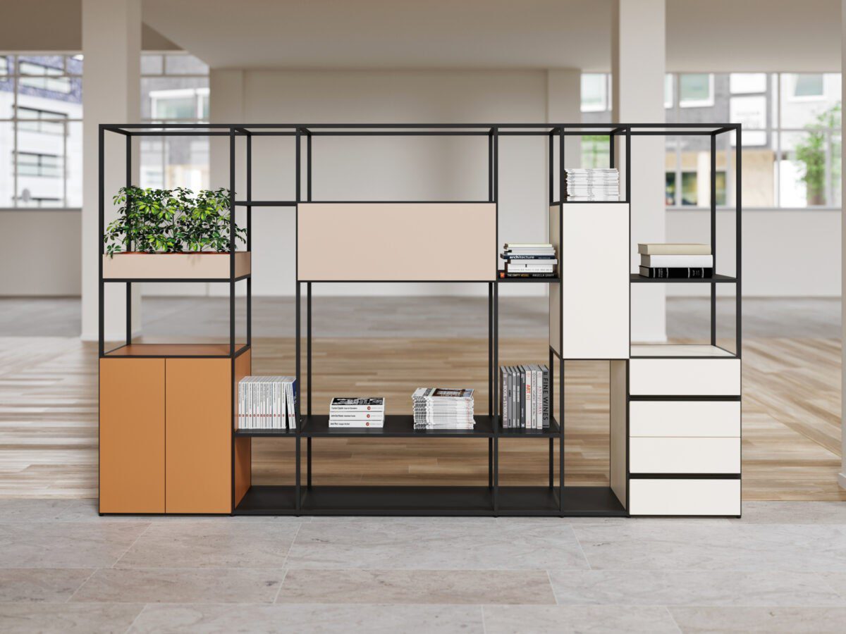 Alea Office Q18 Büromöbel-System für moderne, ergonomische Arbeitsplätze mit effizienter Raumnutzung.