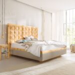 Modernes Anrei Big Ann Bett mit gepolstertem Kopfteil für stilvolle Schlafzimmer.