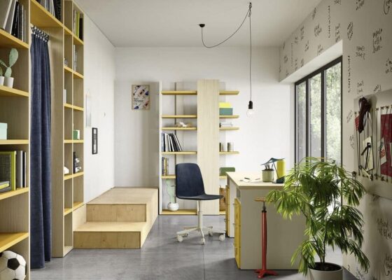 Modernes Nidi Jugendzimmer mit kreativer Raumgestaltung für Teenager - Beispiel 3.9