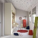 Modernes Nidi Kinderzimmer mit bunten Möbeln für 4 bis 5-jährige Kinder.