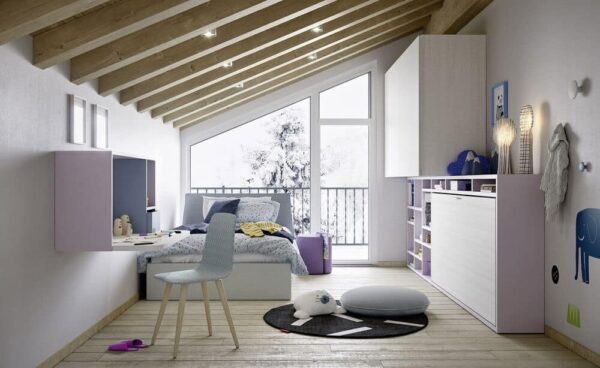 Modernes Nidi Kinderzimmer mit kreativen Möbeln und durchdachter Raumgestaltung für Kinder.