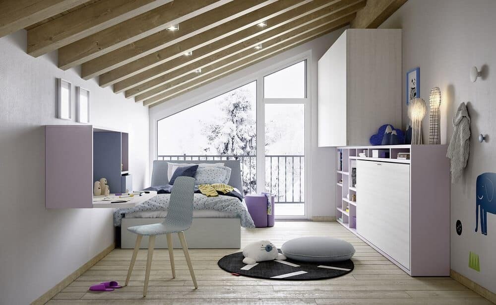 Modernes Nidi Kinderzimmer mit kreativen Möbeln und durchdachter Raumgestaltung für Kinder.