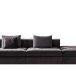 Modernes Ventura Sofa in grau mit eleganten Holzbeinen für stilvolles Wohnen.