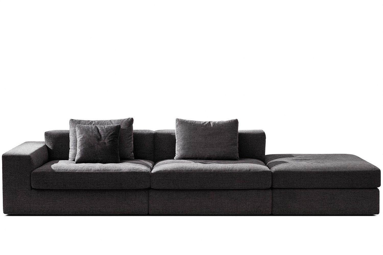 Modernes Ventura Sofa in grau mit eleganten Holzbeinen für stilvolles Wohnen.