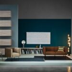 Modernes Wohnzimmer mit eleganten Novamobili Möbeln in neutralen Farbtönen.