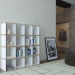 Minimalistisches Tojo Aktenpack 7 Ordnerregal aus Holz für moderne Büroorganisation.