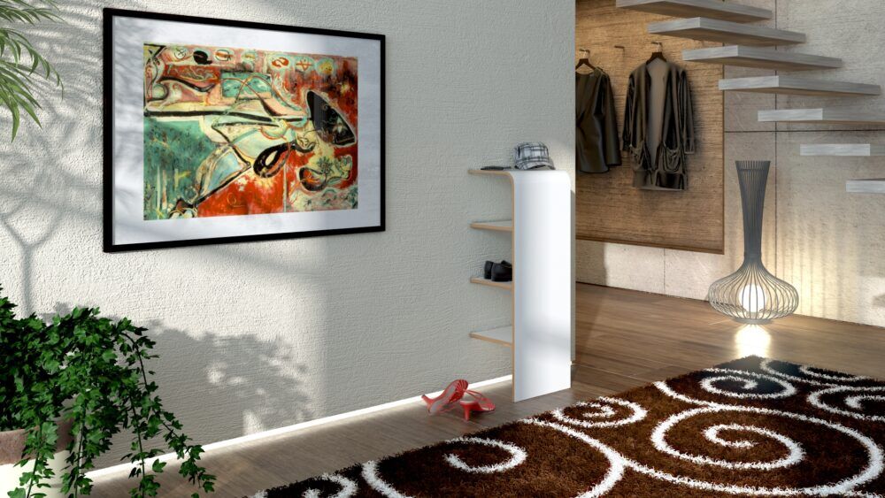 Modulares Schuhregal aus Holz für 5 Paar, platzsparendes Design von Tojo Platz.