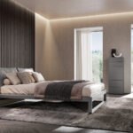 Modernes Olivieri Martin Bett mit elegantem Kopfteil für stilvolle Schlafzimmer.