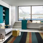 Platzsparendes Clei Cabrio In 2 Schrankbett mit integriertem Sofa für kleine Wohnungen.