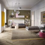 Platzsparendes Kali Sofa von Clei - Verwandlungsmöbel mit integriertem Klappbett für kleine Wohnräume.