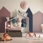 Modernes Lago Hochbett mit integriertem Schreibtisch und praktischem Stauraum für Kinderzimmer.