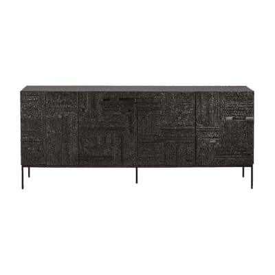 Tabwa Kommode mit 3 Schubladen, geometrisches Muster, Massivholz von Ethnicraft.