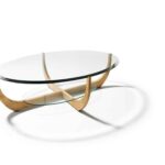 Eleganter Juwel Couchtisch aus Massivholz mit organischer Form von Team 7 Designer Sebastian Desch.