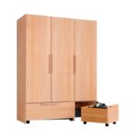 Team7 Kinder-Kleiderschrank aus massivem Holz, modern und nachhaltig für das Kinderzimmer.