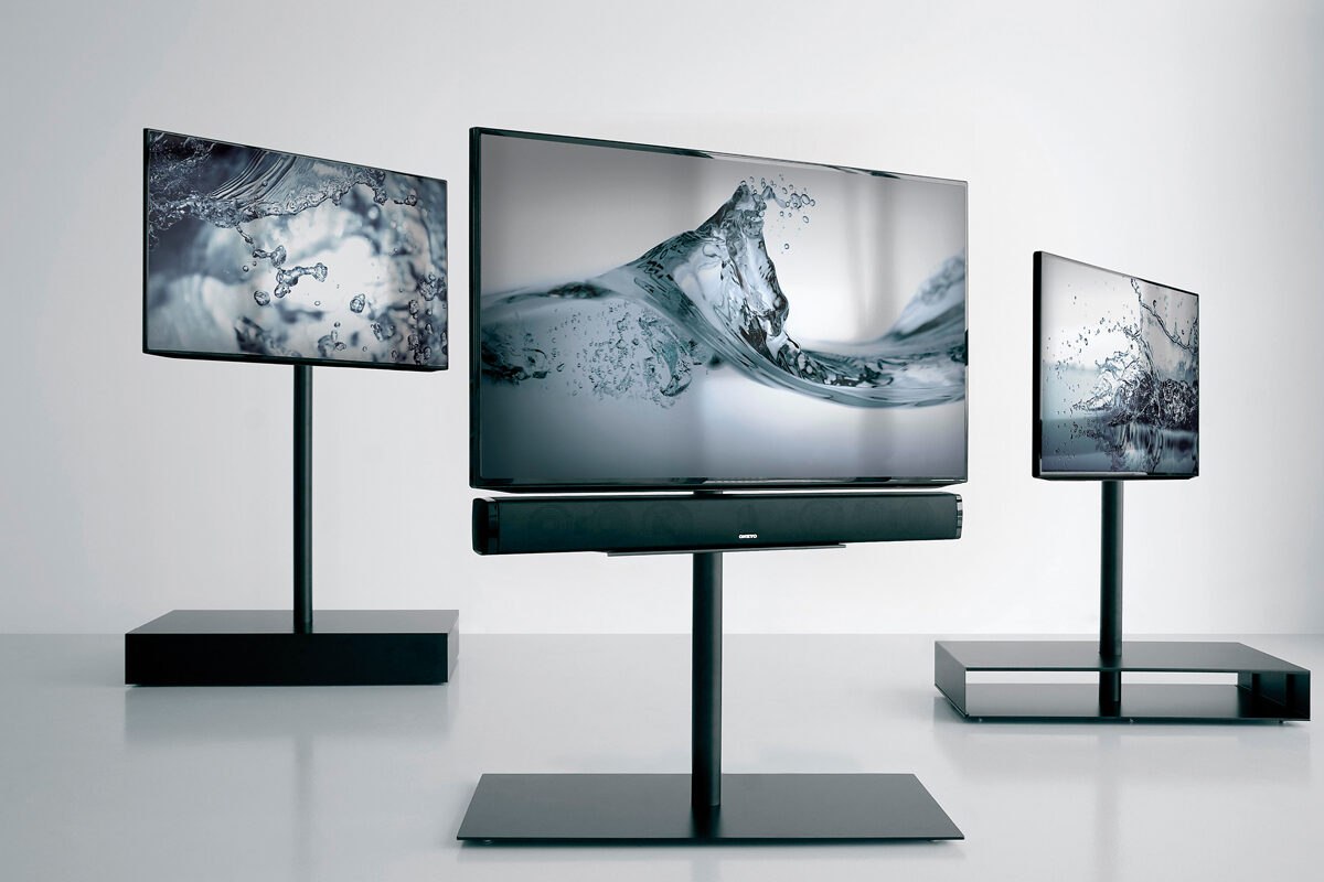 Flexible TV-Wandhalterung mit 360° Drehfunktion für perfekte Bildschirmausrichtung aus jedem Blickwinkel.