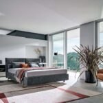 Modernes italienisches Bett Book von Twils mit elegantem Kopfteil und minimalistischem Design.